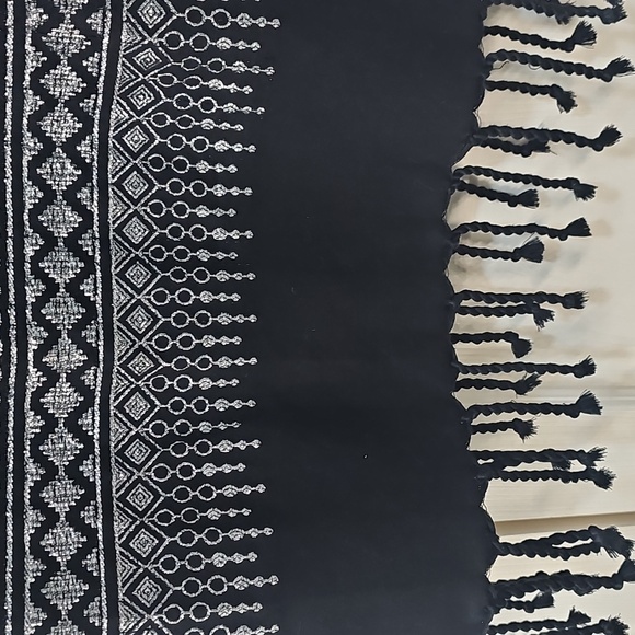 Vintage Rare Ornate Hamsa Metallic Thread Black Tunic Dress Small/Med - Picture 9 of 17